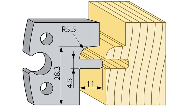 Vekselpanel med rund kant Norsk Standard 