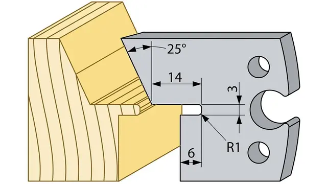 Skyggepanel med skrå kant 9mm 