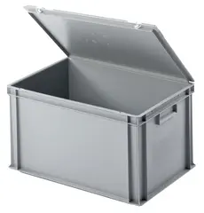 Plastboks med lokk 63L 600x400x320mm, 3648g