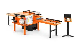 Wood-Mizer EG300 Kantverk, 2 blad 15 kW elmotor, 0-25m/min, Stillverk